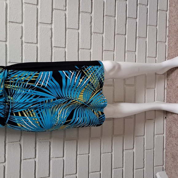 Apt. 9 Blue Troical Side Tie Sleeveless keyhole Detail Dress. Size Small NWOT - Picture 5 of 11